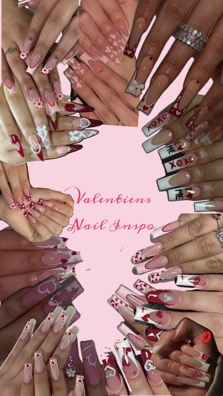 From Classic Red To Glitter Gems: Valentine’s Nail Inspiration From Classic Red To Glitter Gems: Valentine’s Nail Inspiration